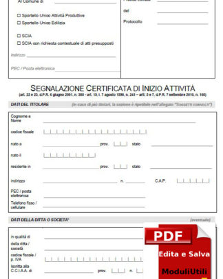 PDC UNICO E SCIA UNICO EDITABILE