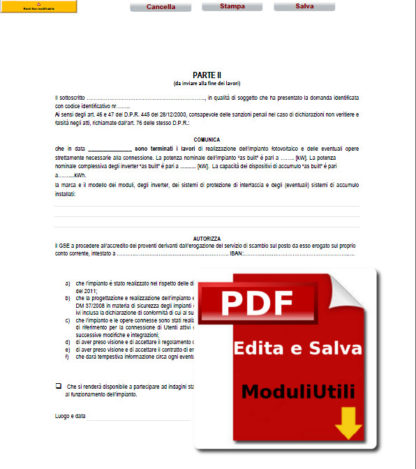 Modello Unico Fotovoltaico