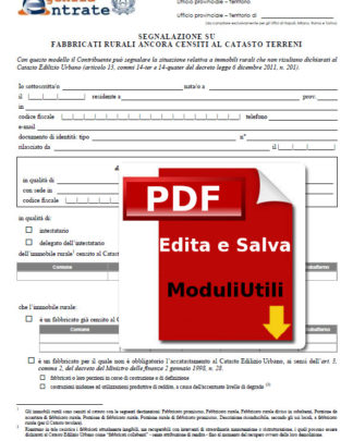 Segnalazione su Fabbricati Rurali editabile