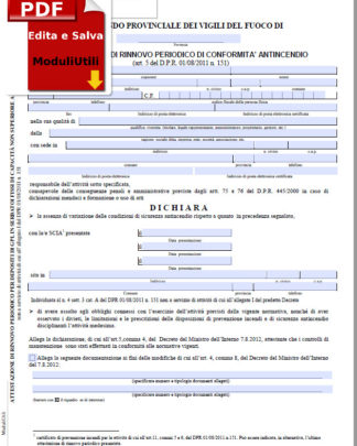 Modulistica Prevenzione Incendi editabile