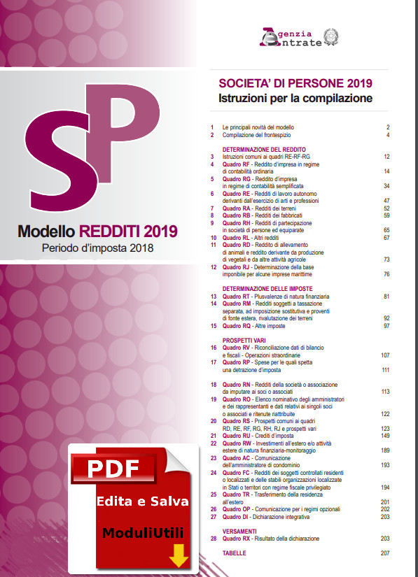 Unico Società di Persone 2019 editabile