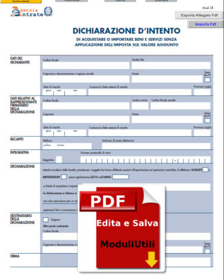 DICHIARAZIONE D'INTENTO-EDITABILE