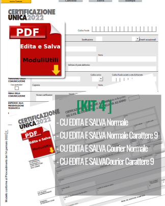 Certificazione Unica Editabile 2022