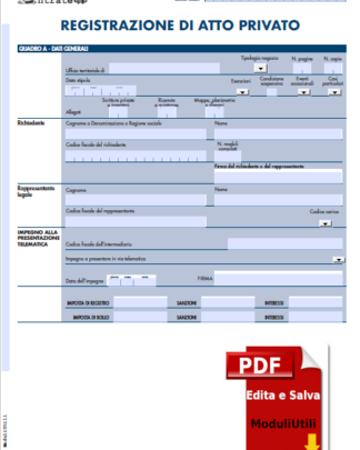 REGISTRAZIONE DI ATTO PRIVATO EDITABILE (RAP)