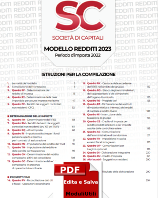 REDDITI Società di Capitali 2023 editabile