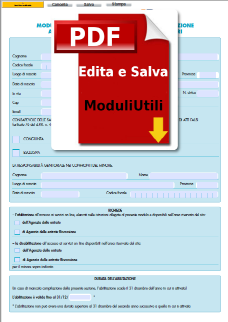 Procedura di abilitazione ai servizi on line delle persone di fiducia e rappresentanti Editabile