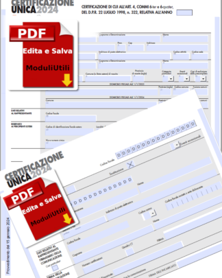 Certificazione Unica Editabile 2024
