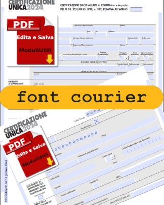 Certificazione Unica 2024 EDITABILE (FONT COURIER)