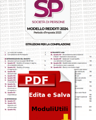 Redditi Società di Persone 2024 Editabile
