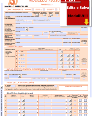 Modello 730 editabile e salvabile 2023
