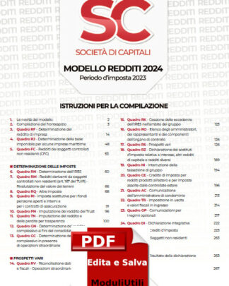REDDITI Società di Capitali 2024 editabile