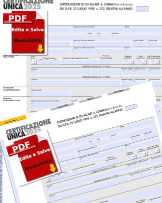 Certificazione Unica Editabile 2025