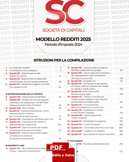 Redditi Società di Persone 2025 Editabile