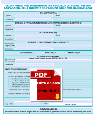 DELEGA UNICA PER L’UTILIZZO DEI SERVIZI ONLINE EDITA E SALVA