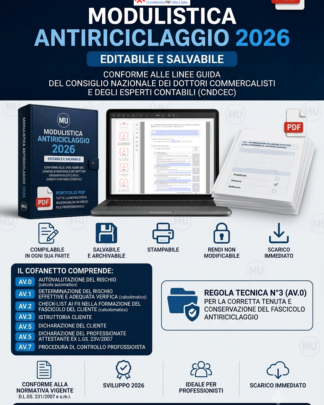 Modulistica Antiriciclaggio 2026 Editabile e Salvabile
